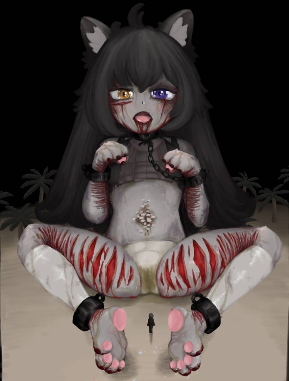 Art by Mal-Opioids, tagged Beans, beaner, blood, guro