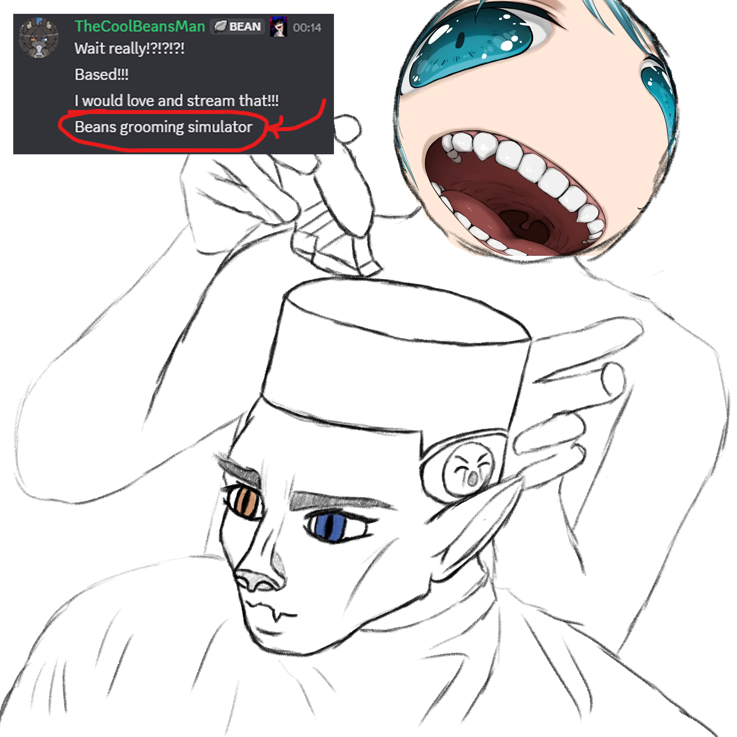 Art by Max Tsuqoi, tagged Beans, beaner, meme
