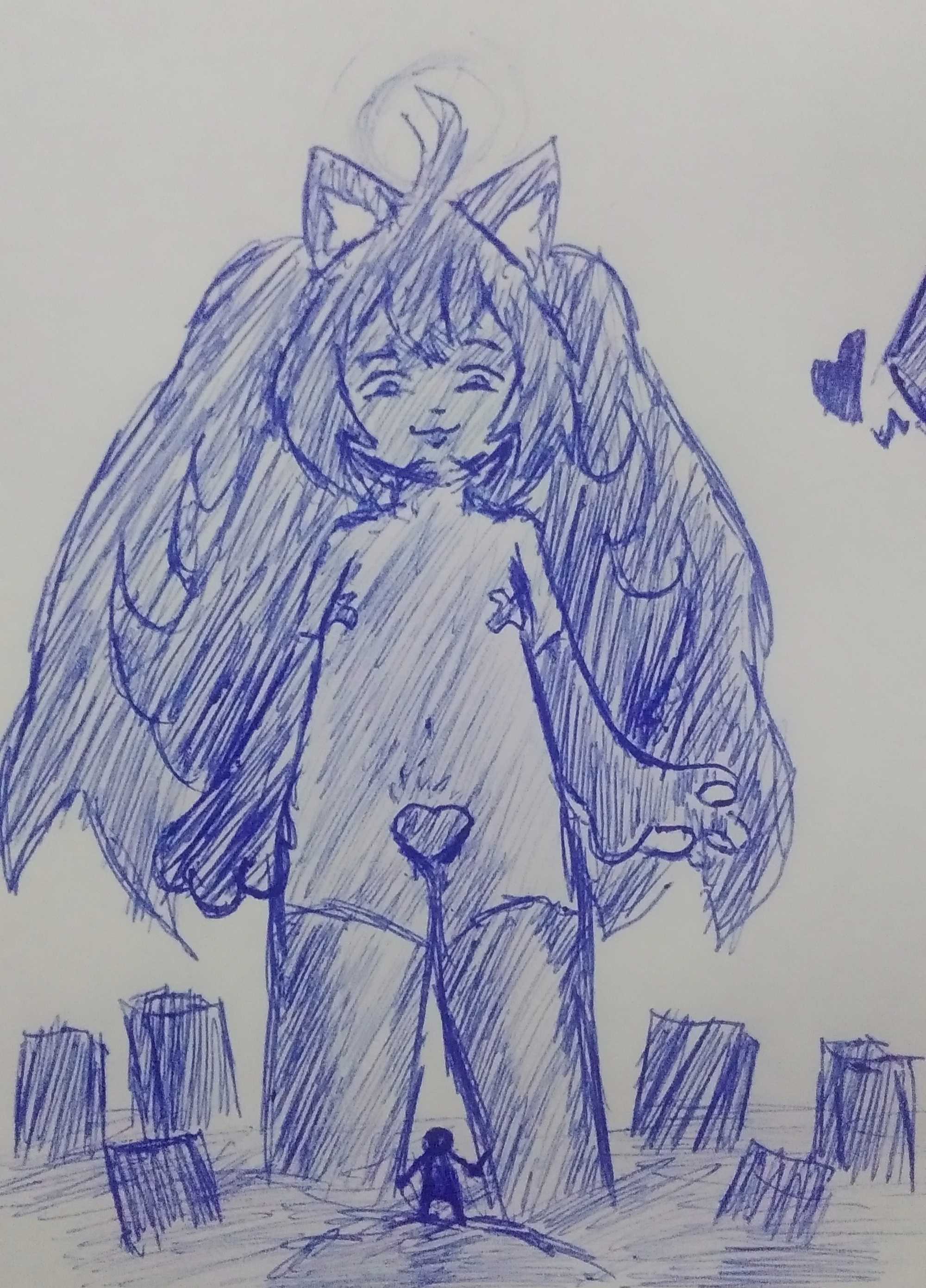 Art by MilkPit, tagged TheCoolBeansMan, beaner, giantess